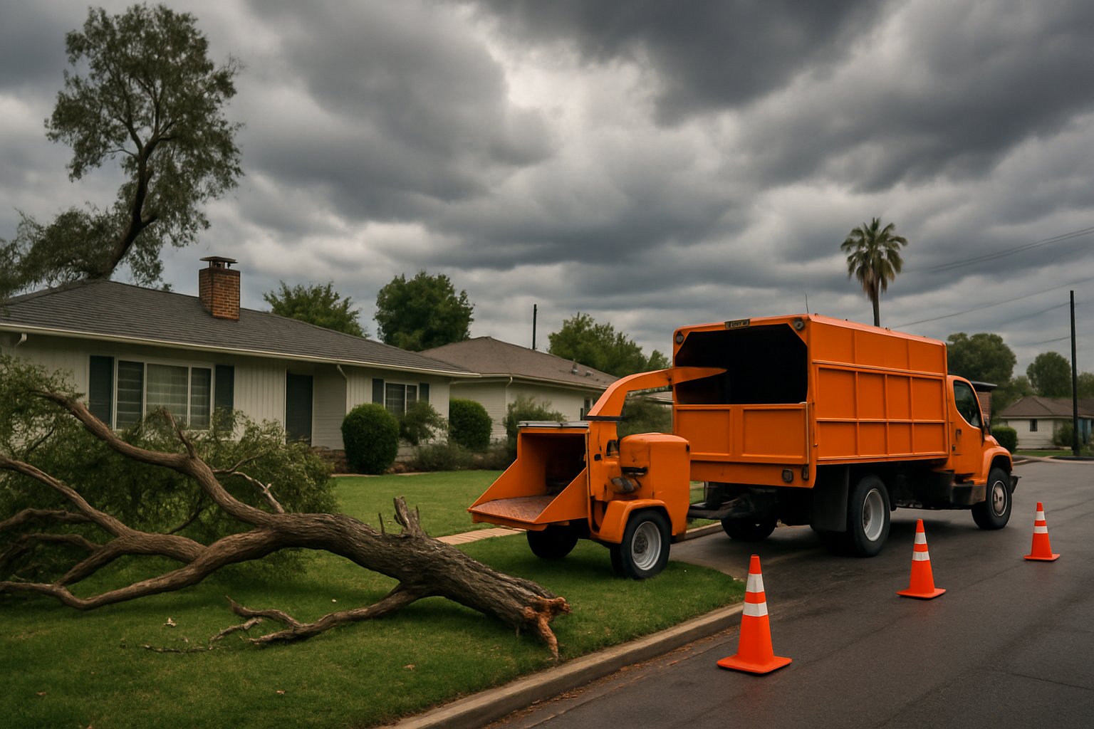 Rama caída por tormenta lista para retirarse